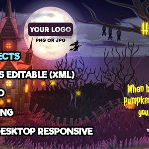 Happy Halloween Card with Many Effects