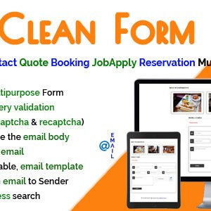 Clean Form - PHP Working Contact Quote Booking JobApply Reservation Multi-purpose Form